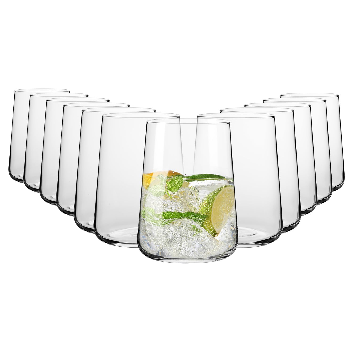 Krosno Water Glasses 16 5 oz Set of 12 Infinity Collection Lead-Free Premium Crystalline Glassware Everyday Drinking Glasses