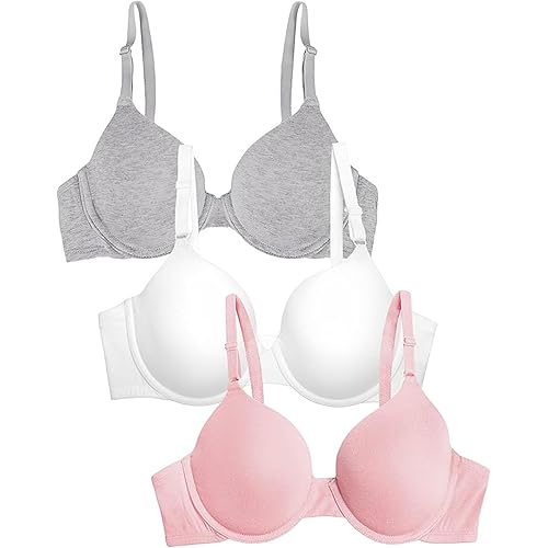 Fruit of The Loom Women's Smooth Cotton T-Shirt Bra - Ultra-Soft, Flexible, and Invisible Under Tees