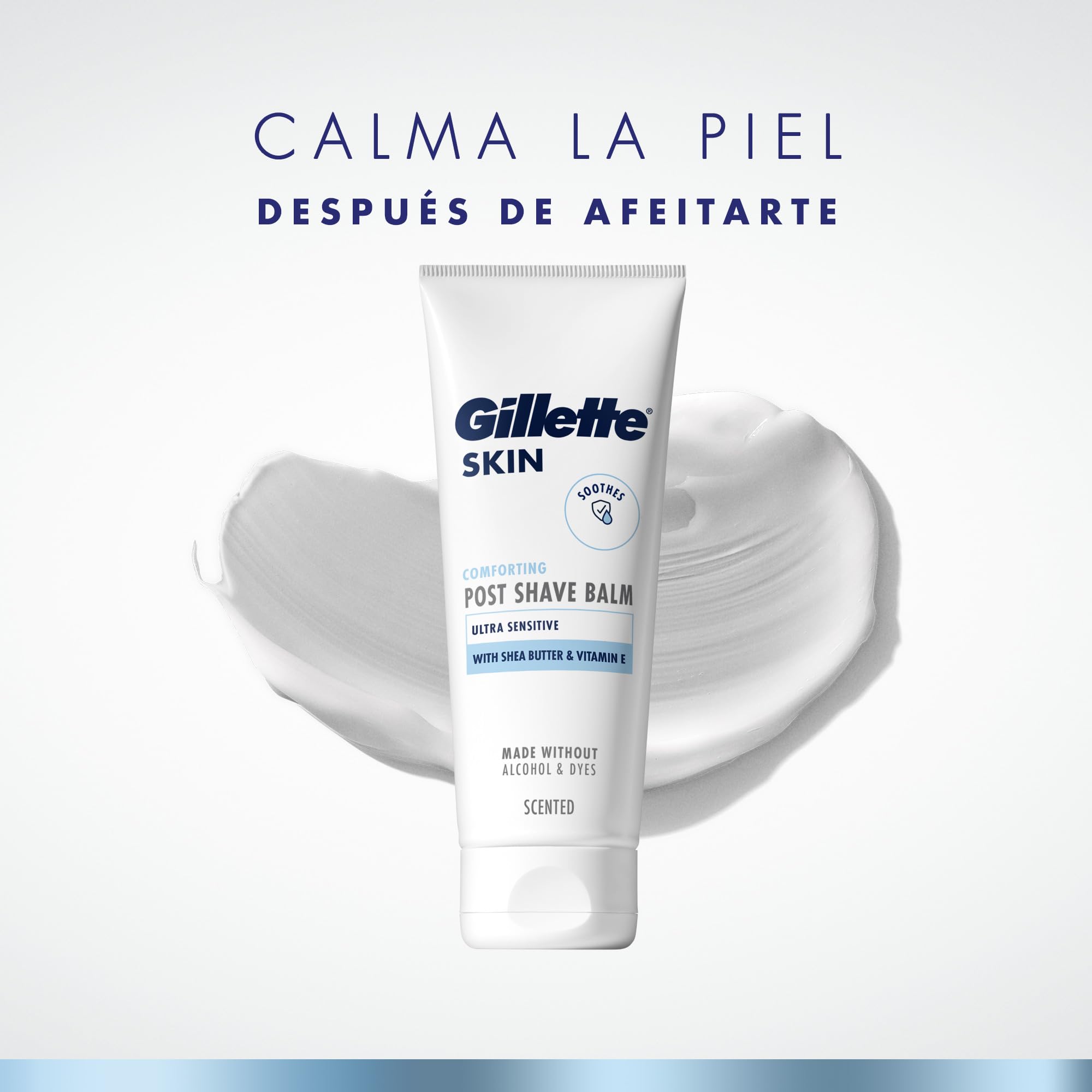 Gillette Skin Ultra Sensitive Gel de Afeitar Hombre para Pieles Sensibles, Pack 6x200 ml - Protege, Alivia Y Refresca El Rostro Durante El Afeitado, con Aroma de Manteca de Karité
