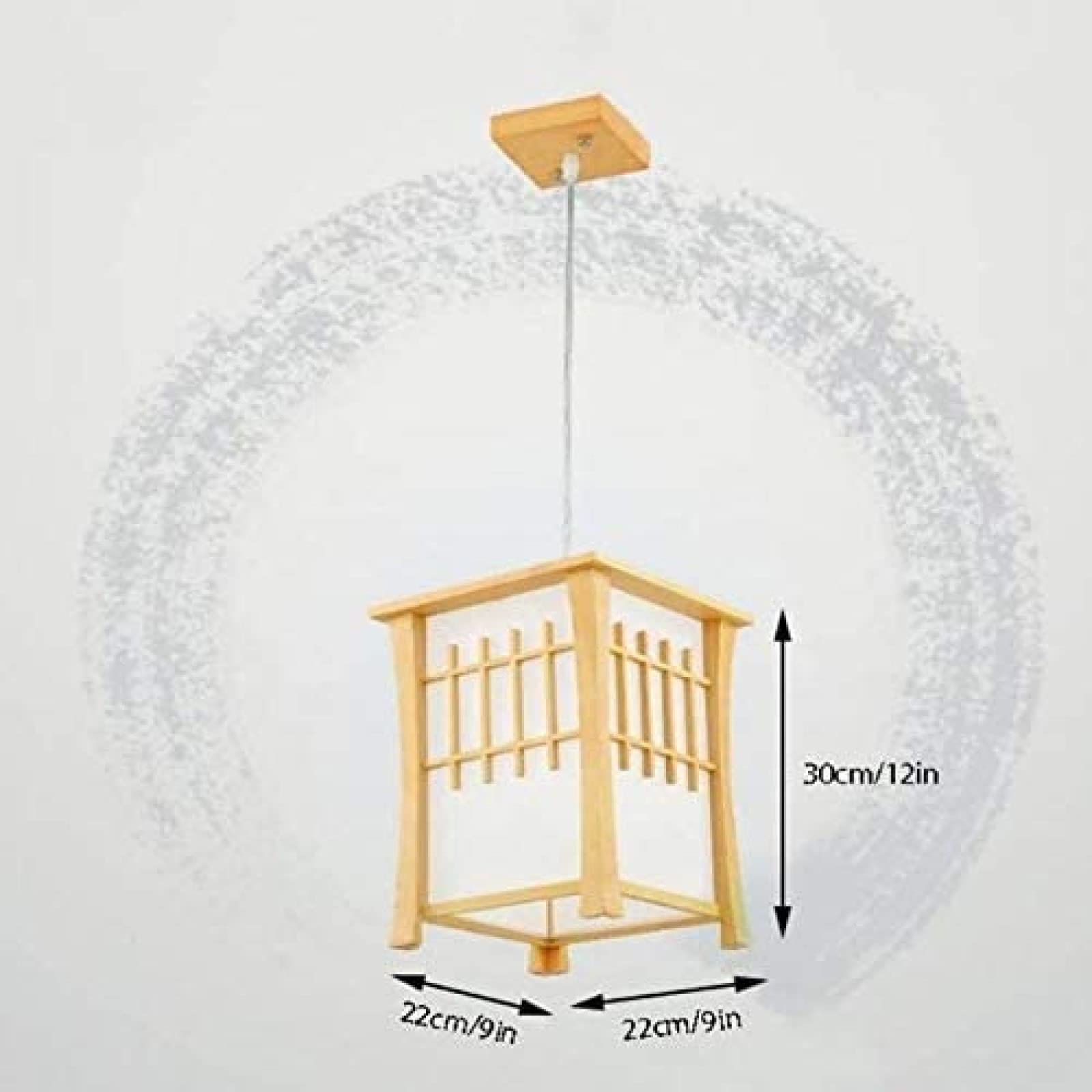 Japoński prosty kwadratowy pergaminowy klosz z litego drewna sufitowa lampa wisząca oświetlenie wewnętrzna restauracja kawiarnia salon kuchnia dekoracja korytarza sufitowa lampa wisząca E27