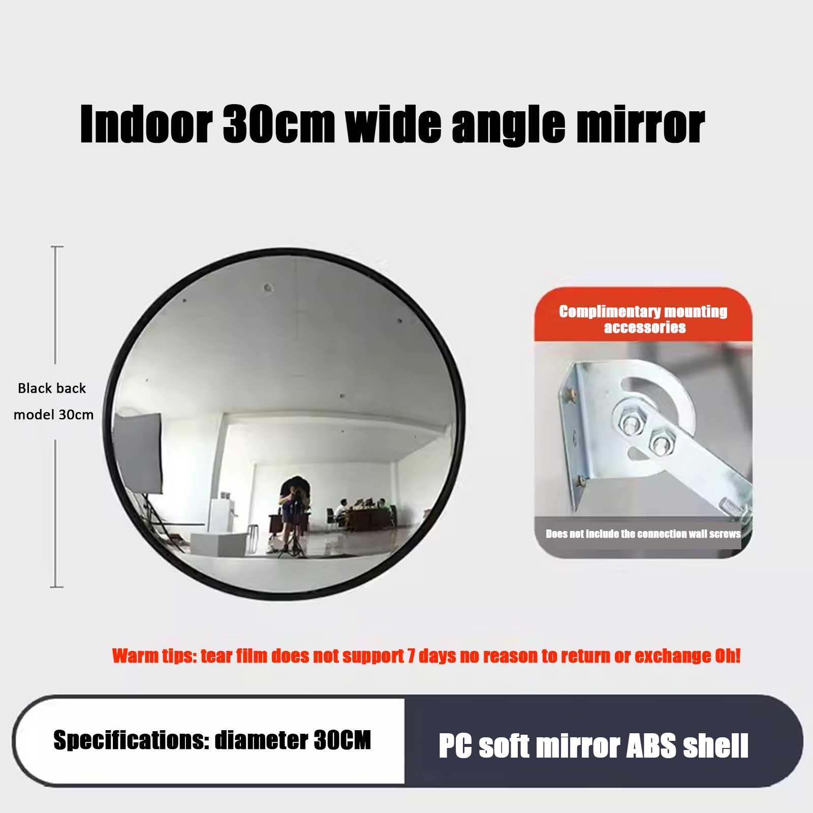 SOONHUA Lustro drogowe Ø 30 cm, 2 szt. okrągłe wypukłe lustro, wewnętrzne lusterko martwego kąta do garażu Warehouse Store
