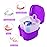 2 Pack Denture Case Dental Mouthguard Case, Denture Bath Box Cleaning with Brush, Strainer Basket and Lid Waterproof - Purple and Blue