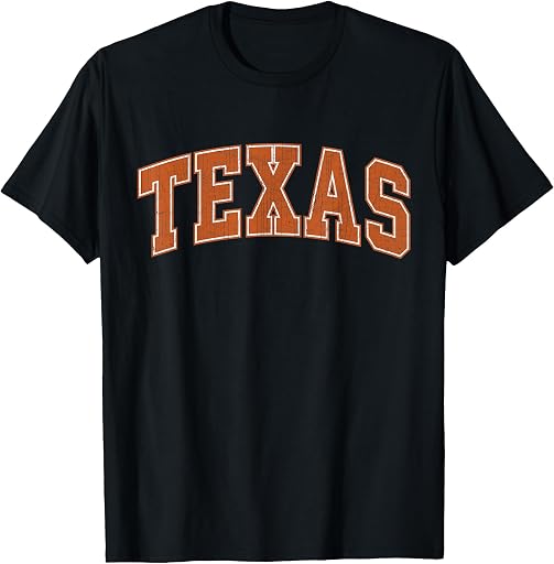Texas TX Vintage Athletic Sports Orange Style 80s 90s T-Shirt