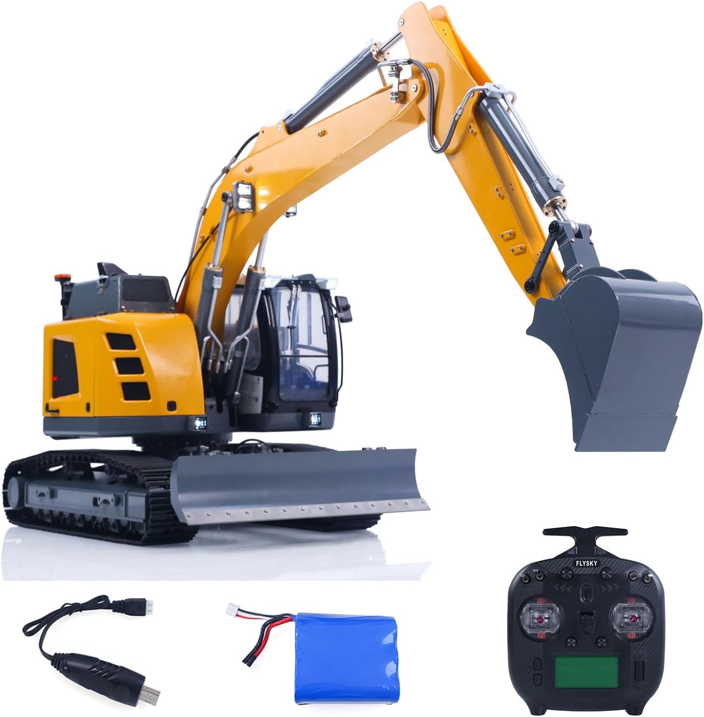 TOUCAN RC HOBBY 2026 New 1/14 Remote Control Hydraulic Excavator LR926 RTR 2 Arms RC Digger Dual Pumps Light Sound System Construction Vehicle Openable Doors