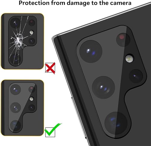 Miniatura 2 de SaharaCase ZeroDamage FlexiGlass - Protector de lente de cámara HD (2 unidades) para Samsung Galaxy S22 Ultra de 6.8 pulgadas (2022), antiarañazos y