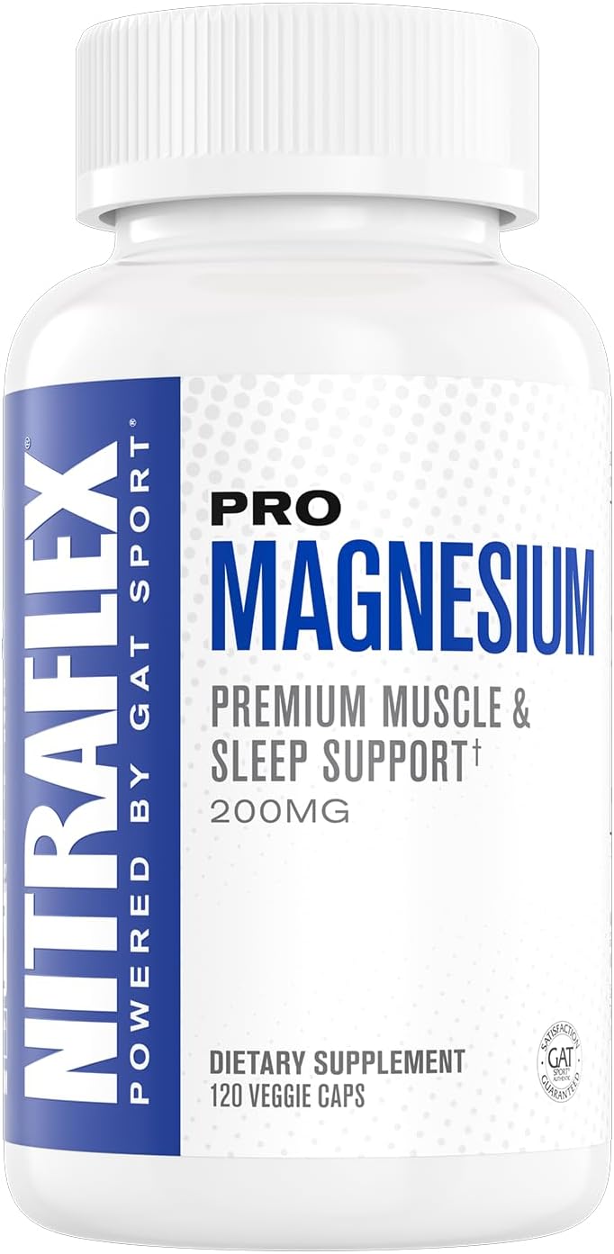 GAT SPORT Pro Magnesium, High Potency, Increased Absorption Vitamin B6, Vitamin D, 120 Capsules