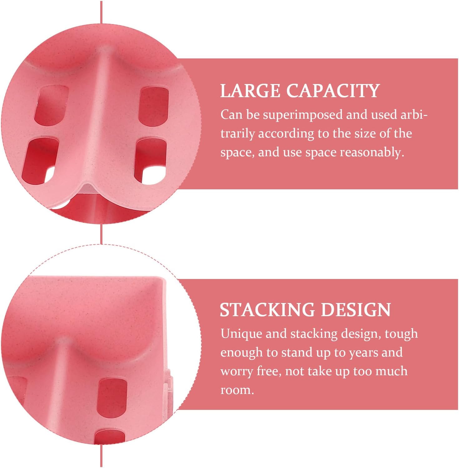 4pcs Stackable Drawer Beverage Organizer Rack for Soda Cans and Wine Bottles, Pink Plastic Storage Holder for Kitchen Pantry and Refrigerator