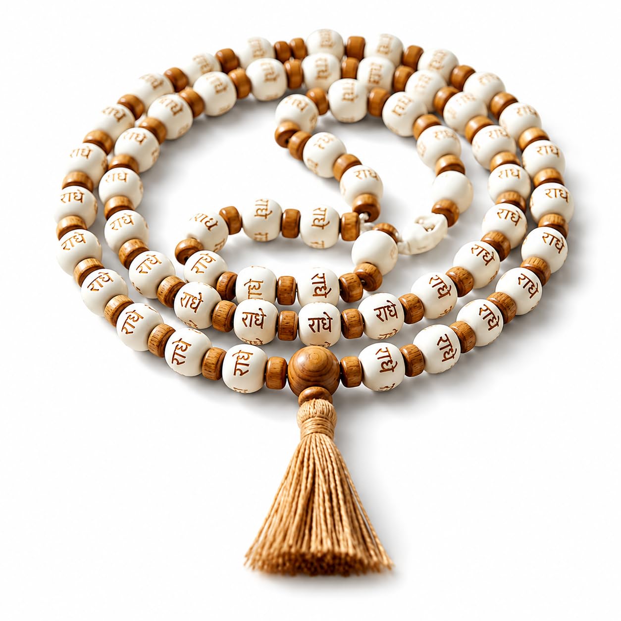 Tulsi Japa Mala 108 Beads with Guru Bead & Handmade Hare Krishna Chanting Bag | Prayer Mala for Meditation, Chanting, Yoga & Spiritual Practices | Tulsi Kanthi Mala for Men & Women-image-2