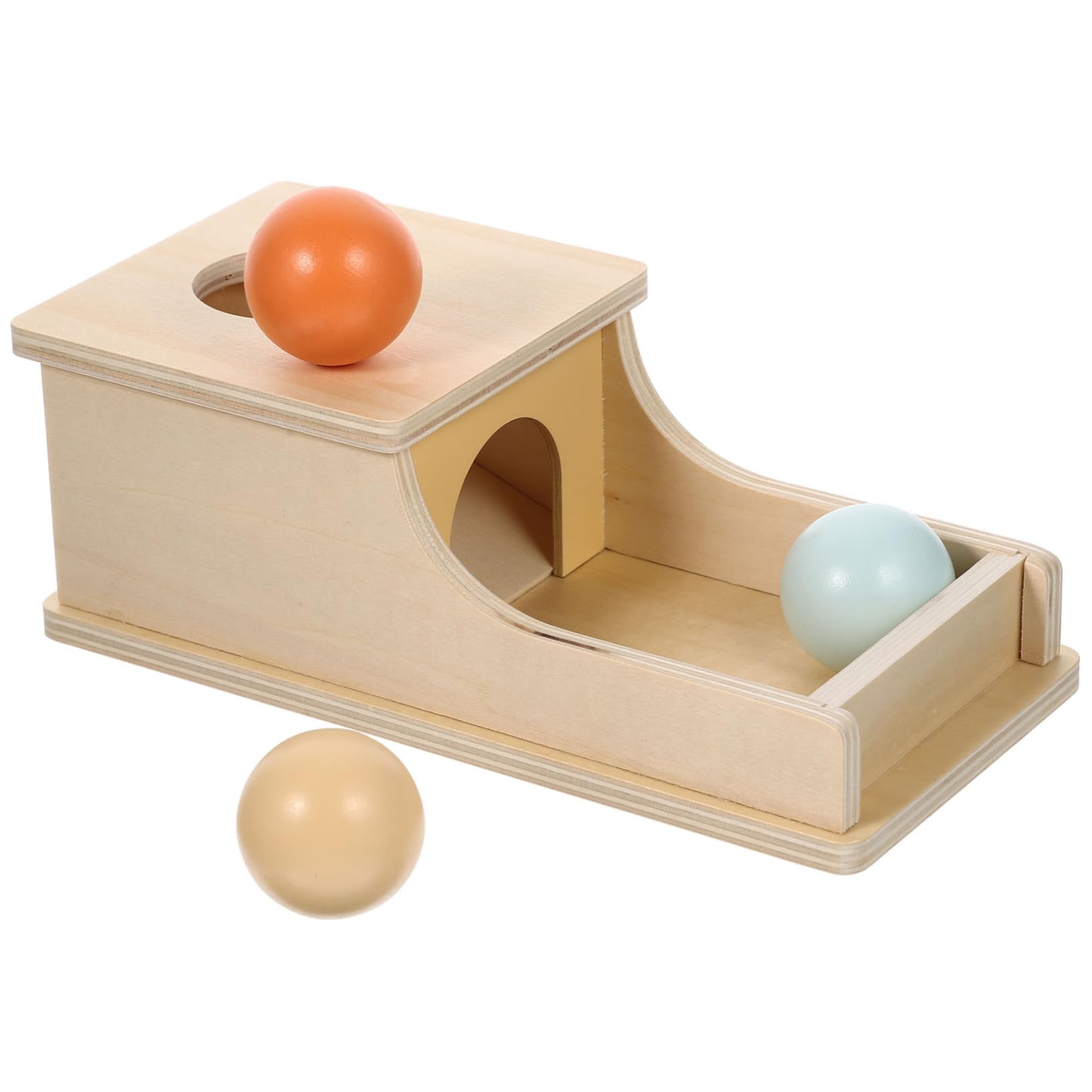 FRCOLOR Juguete de Caja de Monedas de Madera para Niños 1 Pieza | Aprendizaje de Permanencia del Objeto, Interacción Padre-hijo, Juguete Educativo para Niños y Niñas