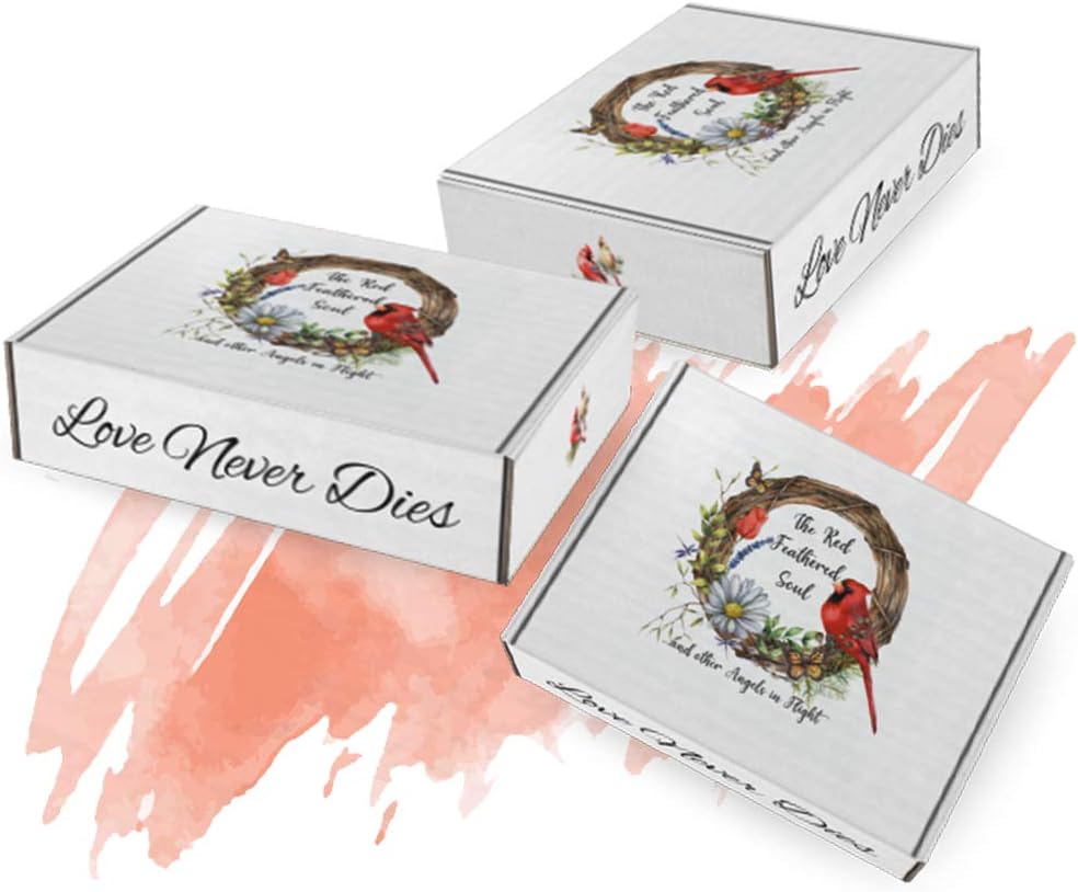 Lola Bella Gifts and Ganz in Our Hearts Forever Cardinal Garden Plaque and Red Feathered Soul Poem Card Box Sympathy Grief Memorial Gift : Patio, Lawn & Garden