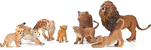 Miniatura 4 de Figuras de animales del zoológico Safari 14 piezas figuras realistas de animales de la selva animales de plástico salvajes africanos con león