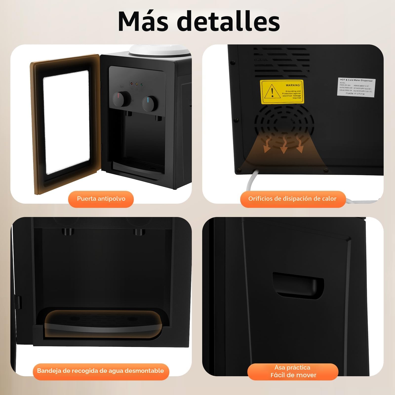 Dispensador eléctrico de agua caliente y fría para el hogar, dispensador de agua caliente 550 W, 220 V, dispensador de agua fría y caliente, 3,5 l, 5 l, 10 l, 18 l, para oficina, hogar