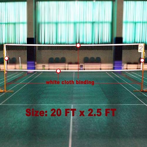 Miniatura 8 de DOURR Red de torneo de bádminton con cable de cuerda de 20 pies x 2.5 pies