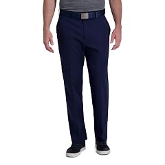 Haggar Mens Active Series Slim Fit Flat Front 5-Pocket Tech Pant