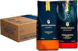 Kit Café Santa Mônica Grãos Gourmet 1kg e Torra Italiana 1kg
