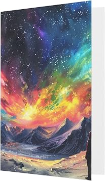 Blank Cards and Envelopes, northern lights, Blank Greeting Cards, Blank Cards for All Occasion - Blue