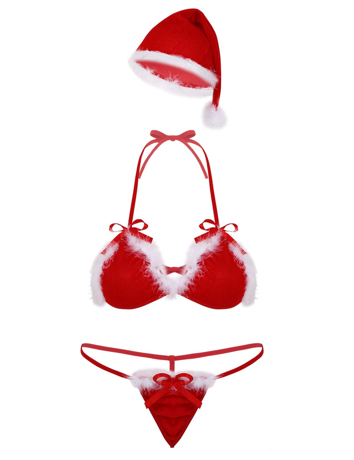 Lot De 5 Culottes Bikini Esmara Rouge/blanc - Taille S, Thème Noël, Neuves