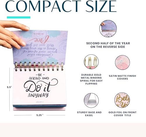 Miniatura 4 de It's Time to Believe in Yourself - Calendario inspirador de pie, caballete de escritorio perpetuo motivacional sin fecha, regalo para mujeres,