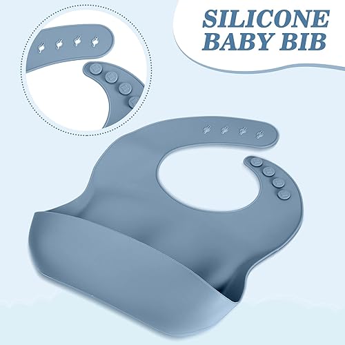 Miniatura 2 de Juego de 18 piezas de silicona para alimentar bebés, vajilla ajustable de silicona para niños pequeños, platos y tazones con ventosas, platos