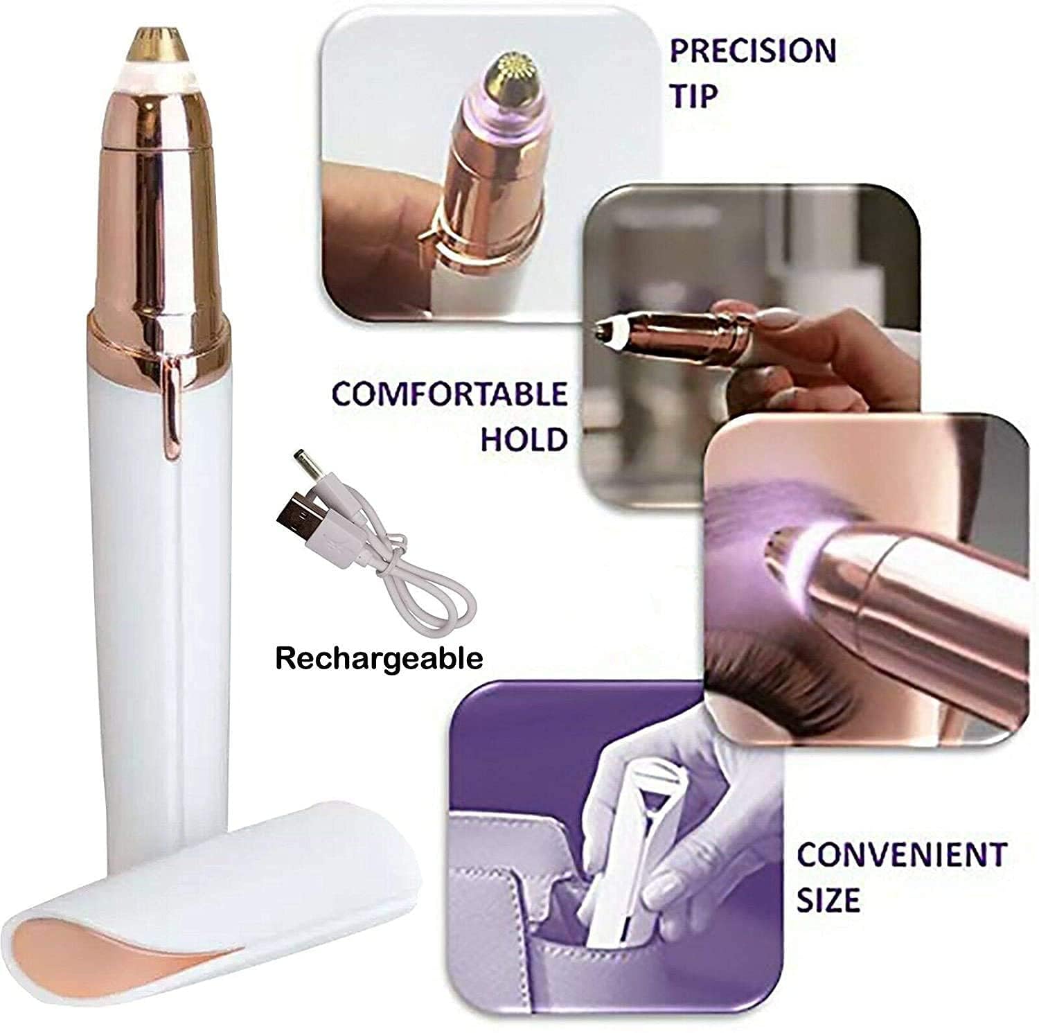 JUMBO CLOUD USB Rechargeable Eyebrow Trimmer, Facial Hair Removal Machine, Precision Eye Brow Trimmer Pen for Women, Painless Electric Hair Remover, Portable Beauty Tool for Smooth Finish 5 61gi8mlSsoL. SL1500