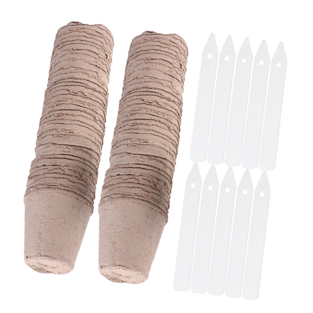 iplusmile 100pièces Pot De Pépinière Godets De Culture Pâte à Organique pour Jardin avec Étiquettes pour Plantes