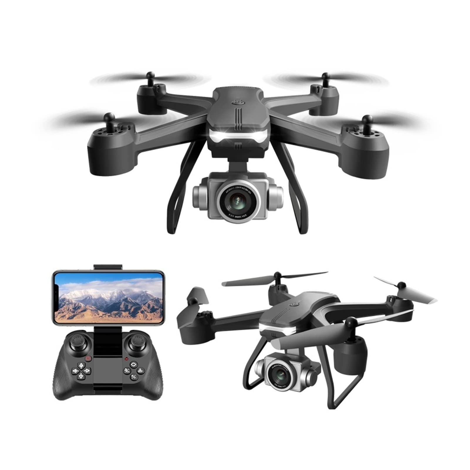 Dron Drone 4k Zawód HD Kamera szerokokątna 1080P WiFi FPV Drone Podwójna kamera Wysokość Utrzymuj drony Kamera Helikopter Zabawki (Kolor: 1080P-Podwójna kamera-3B Rozmiar: 1) (Podwójna kamera 1080P)