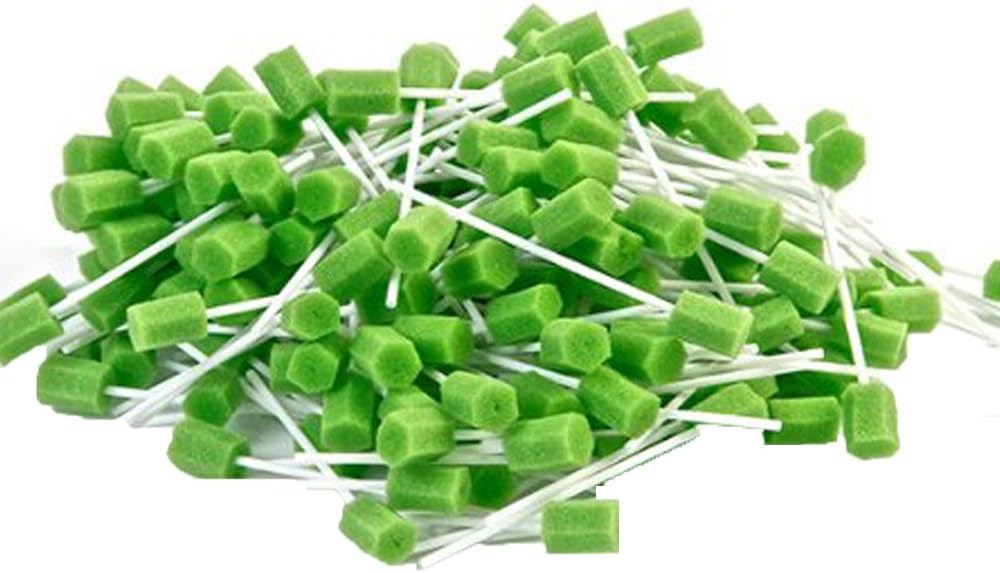 Amzhealth Green Foam Oral/Mouth Cleaning Swab - Pack of 250