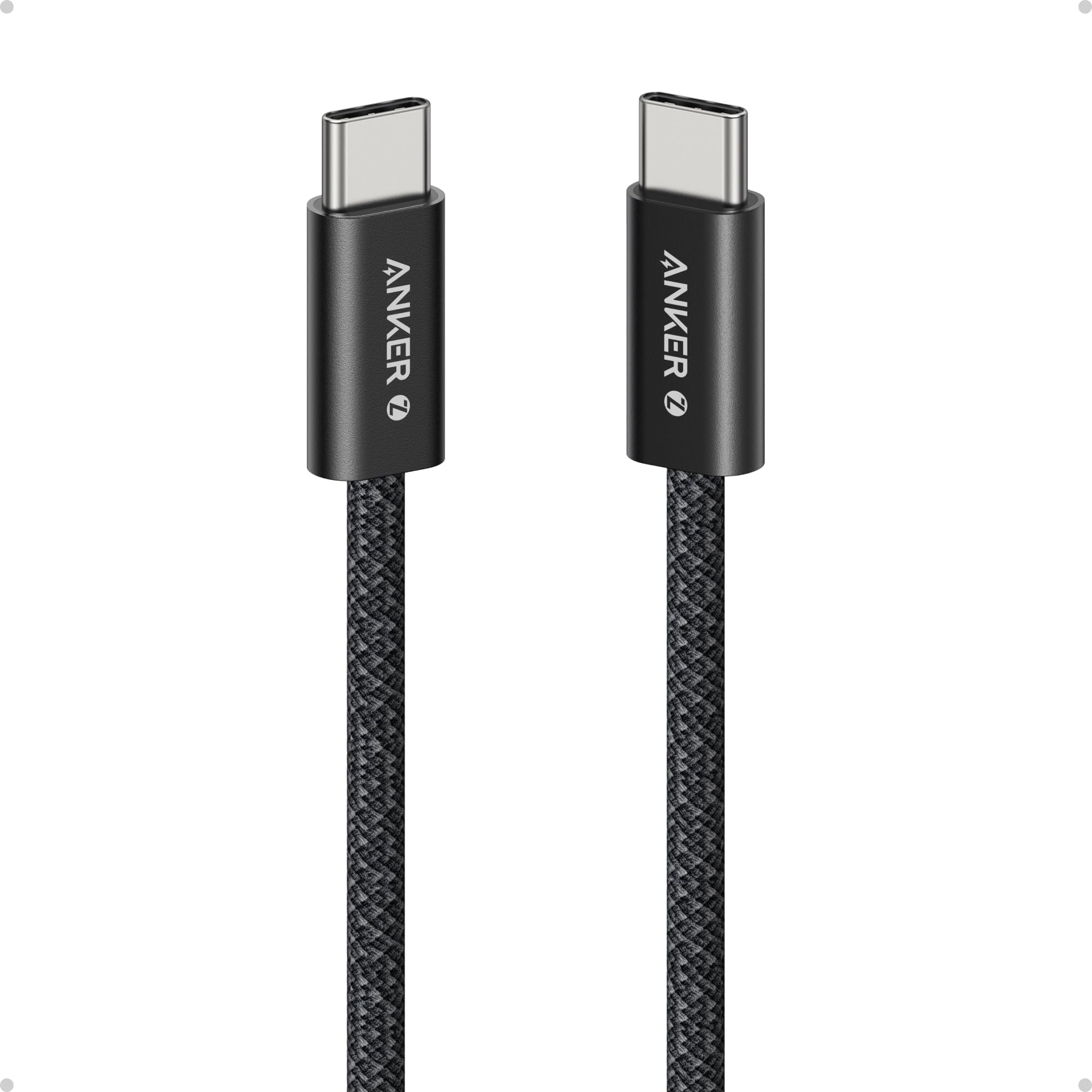 Zolo USB C to USB C Cable, Braided and Dirt-Free Type C Fast Charging Cable, Slim Connector, for iPhone 17/16 Series, MacBook (240W) (Black, 3ft)
