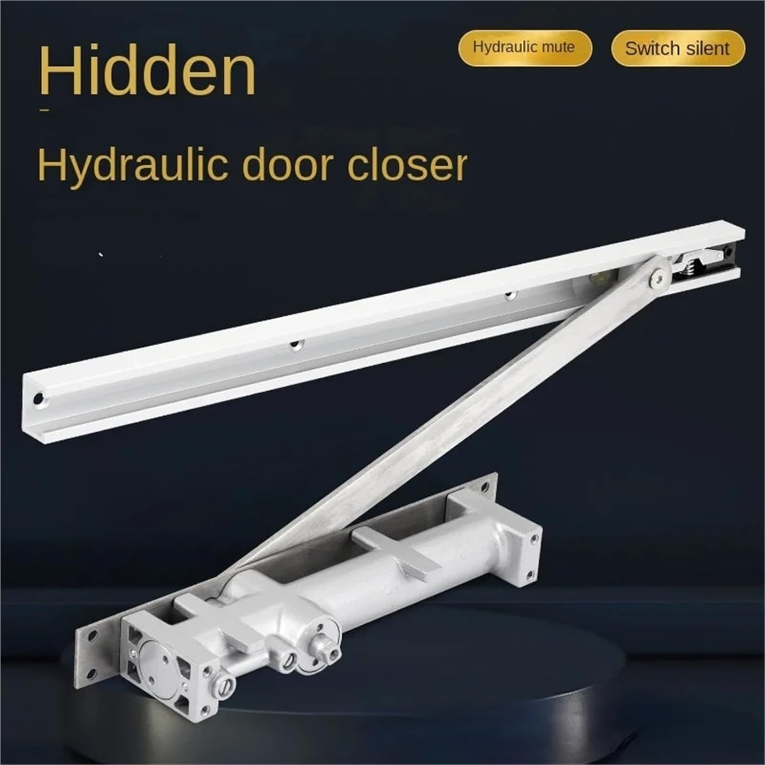 Invisible Door Square Concealed Door Closer Round Concealed Automatic Concealed Buffer Hydraulic Hotel Wooden Door Closer 1Pcs(Rotundity)