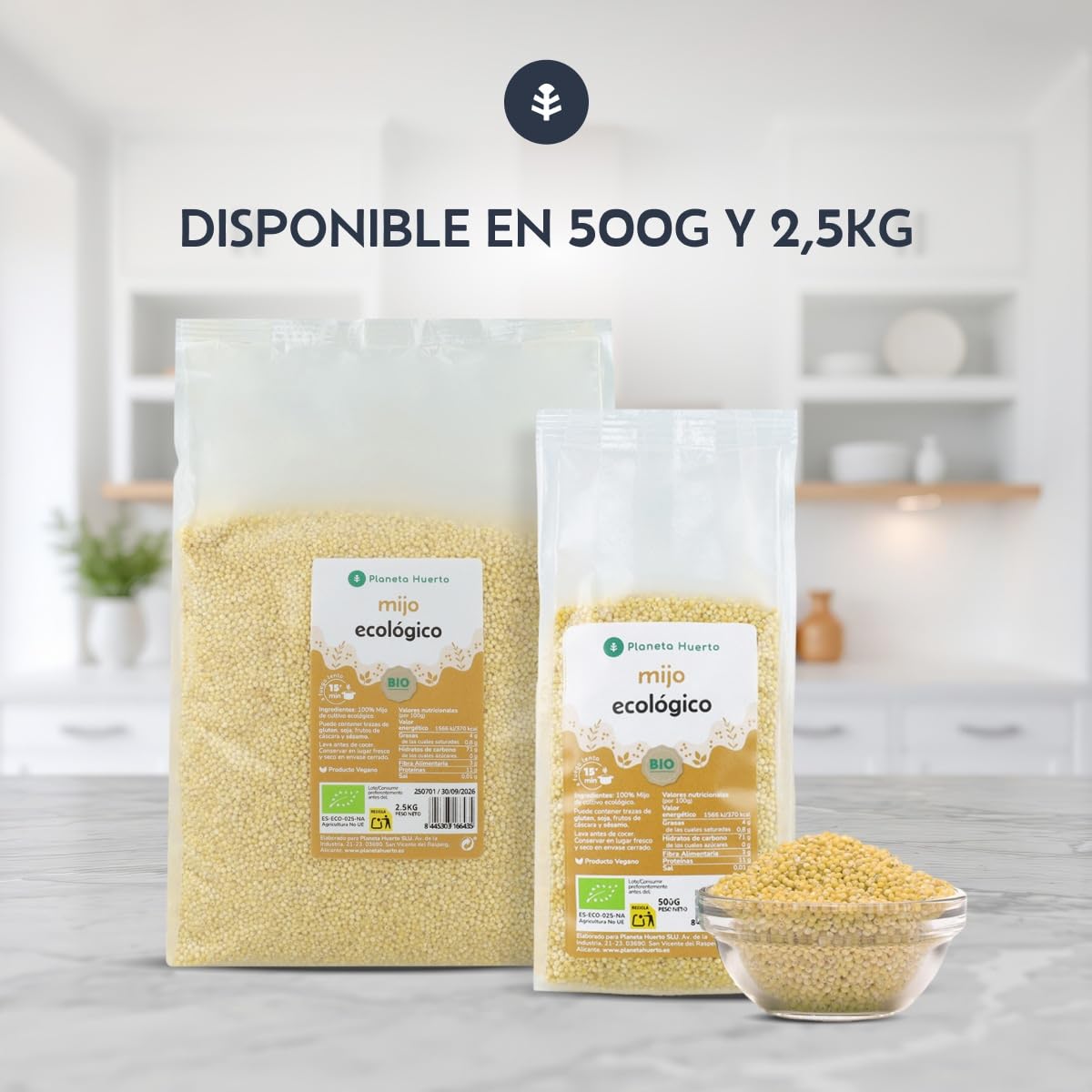 PLANETA HUERTO | Mijo pelado ECO Planeta Huerto 2,5 kg