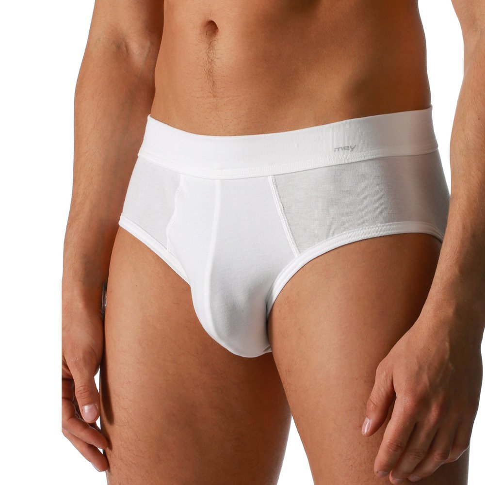2er Pack Mey Herren Sport-Pants - Noblesse - 2810 - Farbe Weiß - Größe 7 - Herren Slip - Unterhose mit Softbund