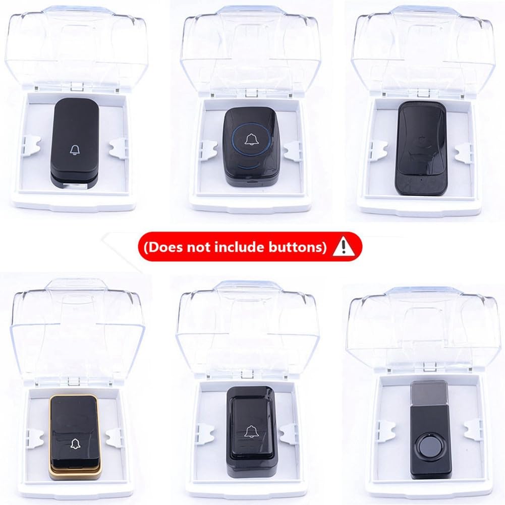 Cubierta Impermeable para Timbre, Cubierta Transparente una Prueba de Lluvia, Caja Impermeable para Cubierta de Lluvia, Cubierta Impermeable con BotóN Adecuado para Exteriores