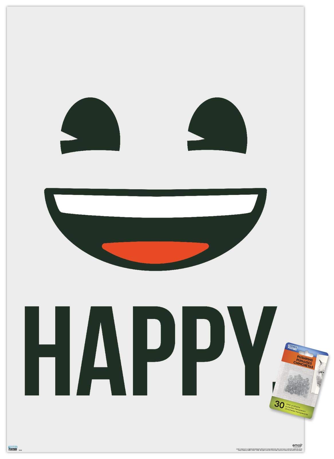 Emoji - Happy Wall Poster with Push Pins
