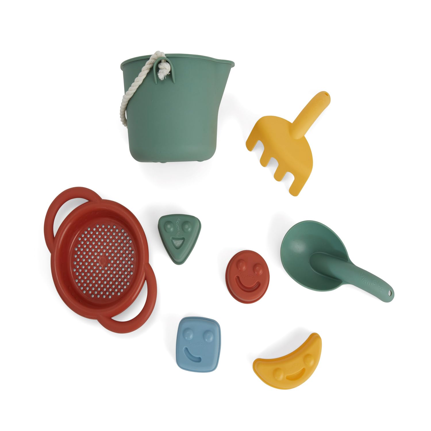 Viking Toys 5382041 Reline Sandspielzeug-Set, 8-teilig ab 12 Monaten | Eimer und Sieb, Strandspielzeug für Kinder