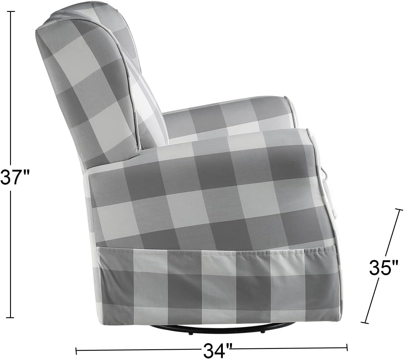 ACME Furniture Swivel Chair with Glider in Gray