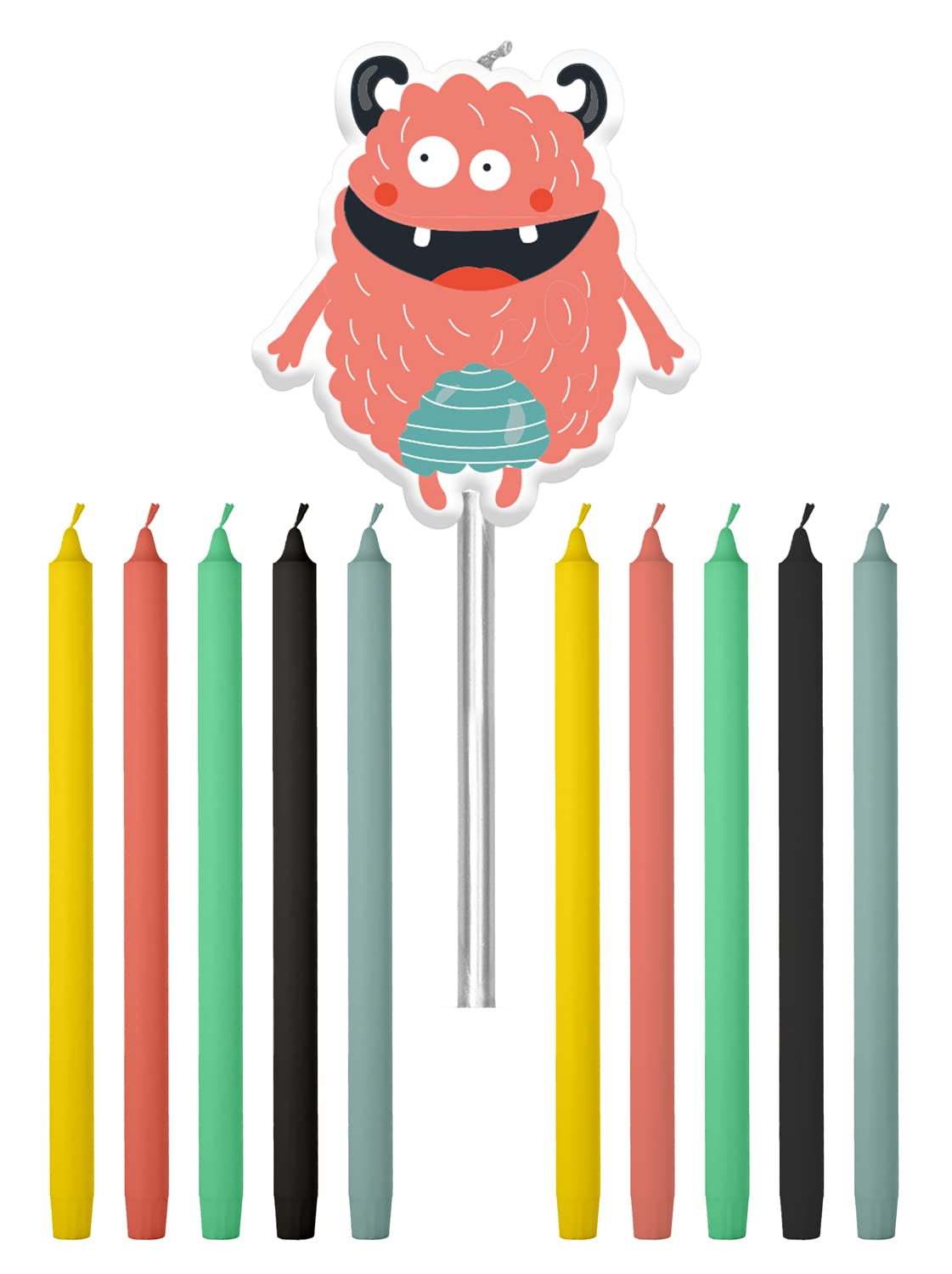 Folat 68383 Candles Monster Bash 10 cm Set of 11