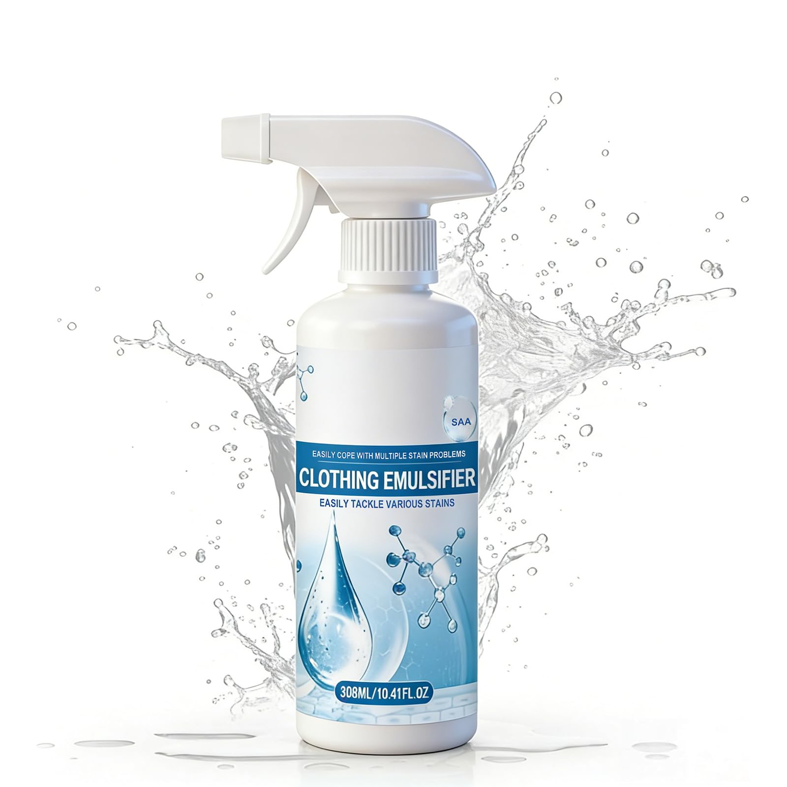 Clothing Emulsifier Spot Stain Laundry Pre-Treatment Spray for Vintage Clothes | Fast-Acting Fabric Stain Remover for Food, Oil & Juice Stains | Gentle on Fabric Colours & Fibres (308ml)