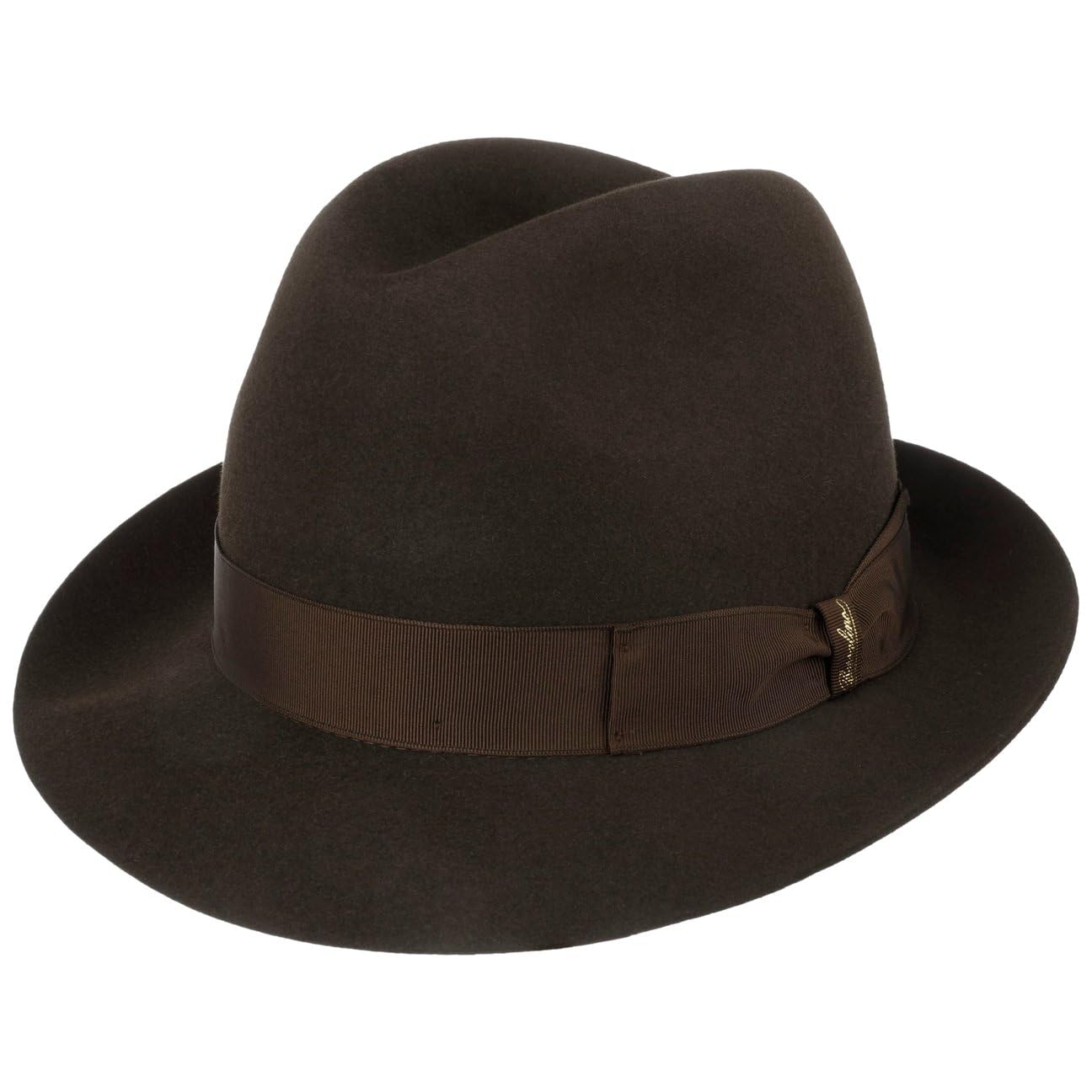 Borsalino Sombrero Fieltro Pelo Georgio Mujer/Hombre - Made in Italy Film Fedora de Hombre con Banda Grosgrain Otoño Primavera Invierno Verano Verano/Invierno
