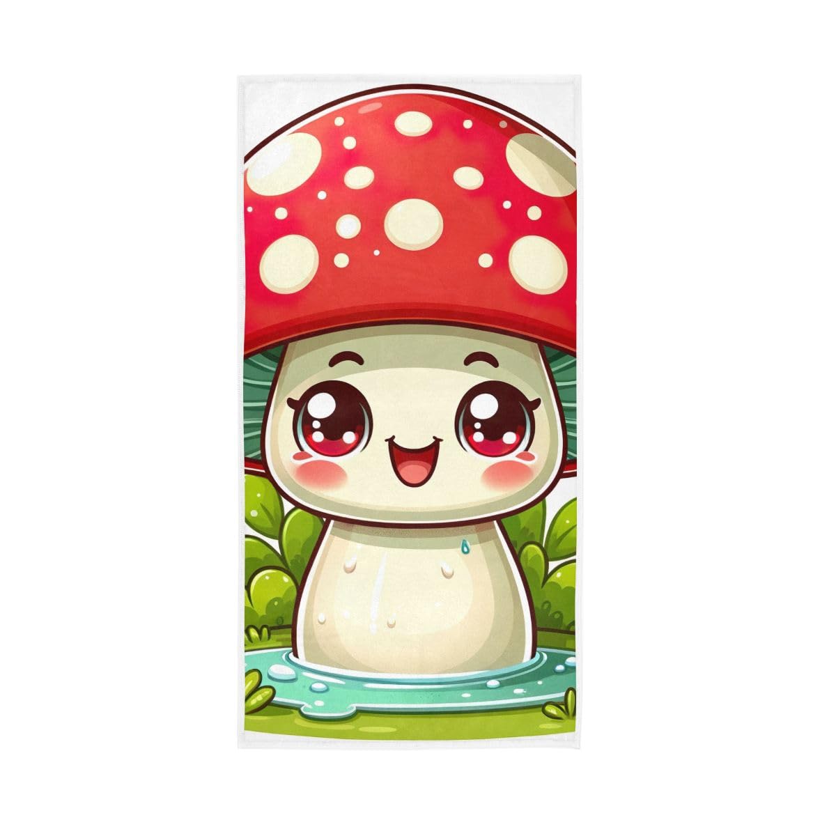 HUYGD Cartoon Mushroom with Eyes Farmhouse Hand Towels Bathroom, Hand Towels for Bathroom, Travel, Camp, Hotel, Spa 15 x 30 Inches