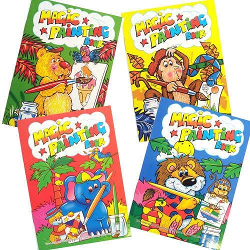 WF Graham 4 x Magic Painting A4 Colouring Books Childrens Party Bag Filler
