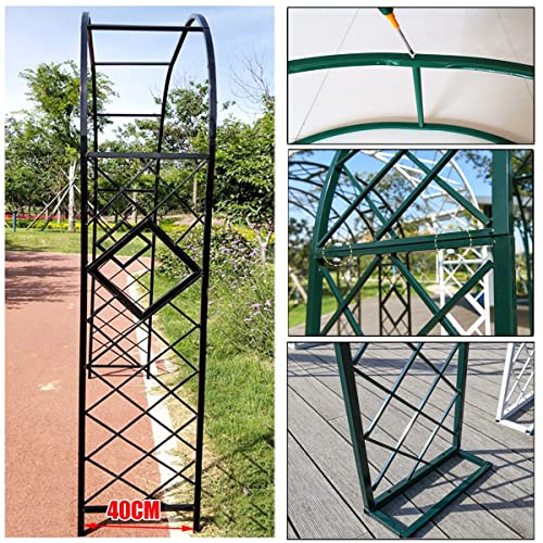 Arche de jardin en métal noir avec base stable et treillis de roses modulable - 7