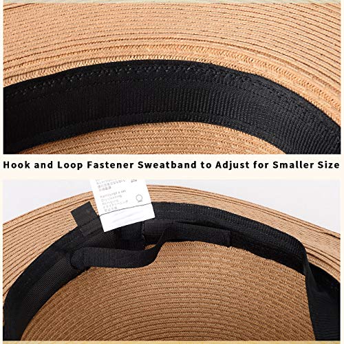 Maylisacc Fedora Hats For Men Beach Hat Wide Brim Hat Men Sun Hats For Men Panama Hat Men Sun Protection Foldable Summer Traveling Hats Upf50 Beach Straw Hat For Men & Women Summer Hat Men Khaki #TOP3