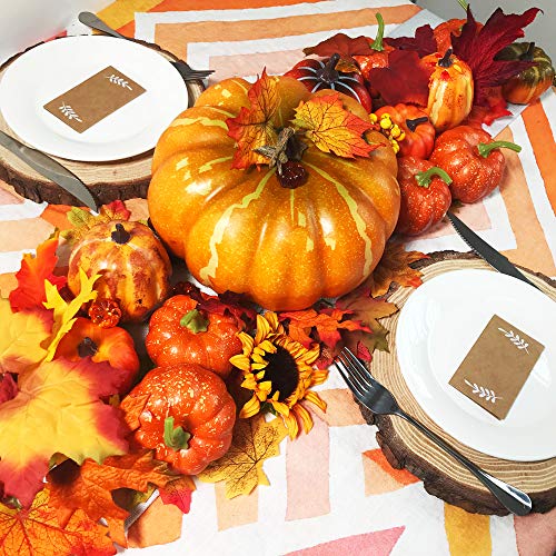 image for Winlyn Package of 8 Pieces Assorted Orange Artificial Pumpkins Fall Pa