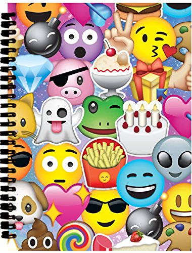 iscream X-Pressive! Emoji Collage 3D Cover Spiral-Bound Lined Page 8.5