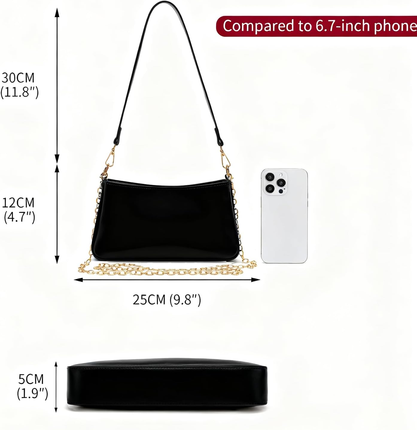 NEBIL Shoulder Bag for Women Small Classic Purses Vegan Leather Clutch Tote HandBags - Image 6