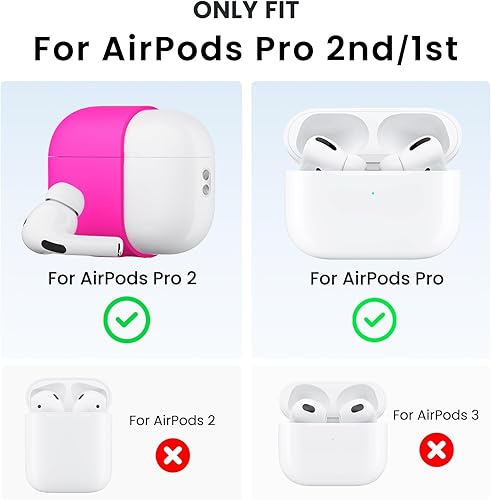 Miniatura 2 de ORNARTO Funda para Airpods Pro de 21 generación con bolígrafo limpiador, funda para los oídos, silicona suave protectora completa para AirPods Pro