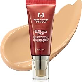 MISSHA M Perfect Cover BB Cream #27 FPS 42 PA+++ 50 ml - Maquiagem leve, multifuncional, de alta cobertura para ajudar a infundir a umidade para uma pele mais firme com redução na aparência das linhas finas