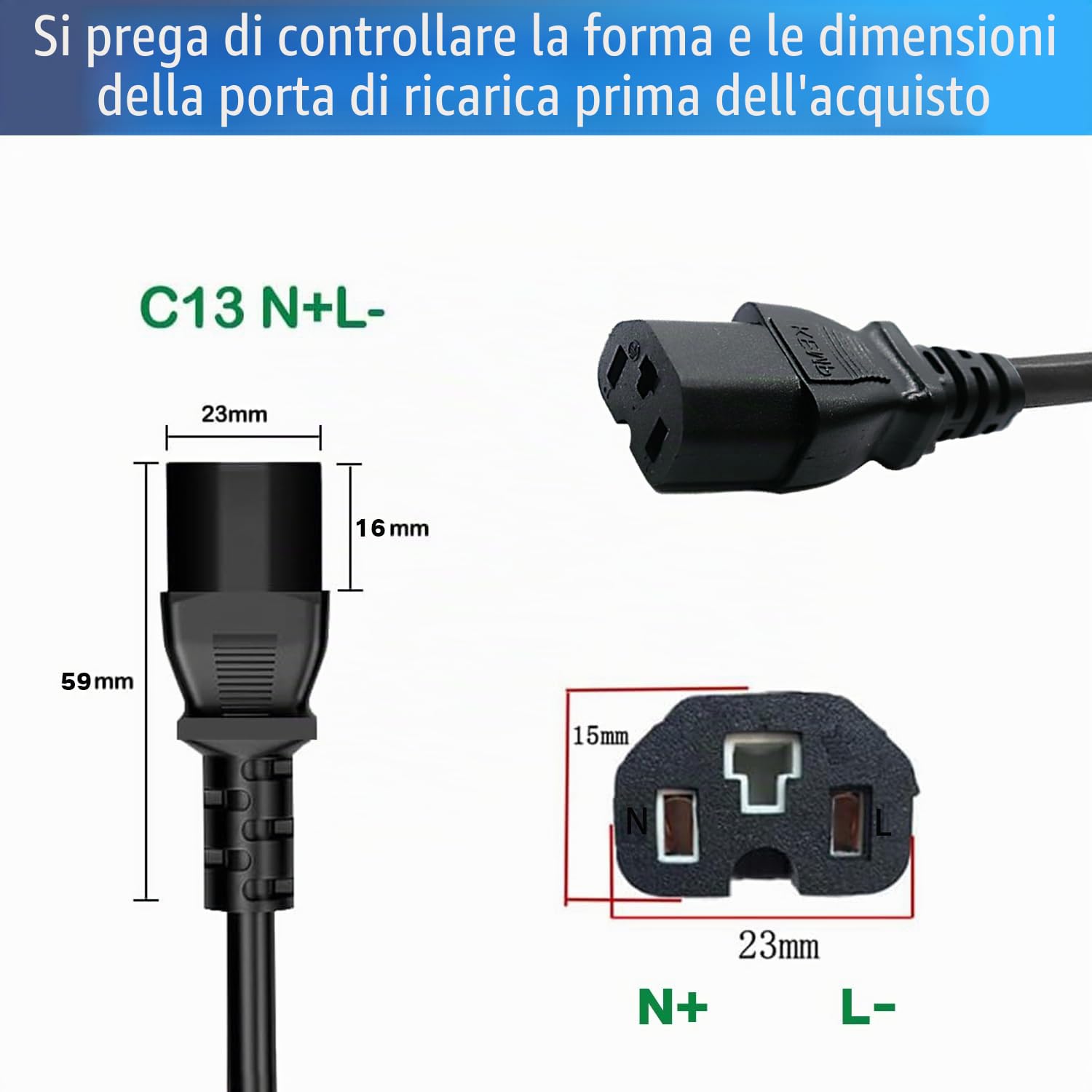 Caricabatterie da 54,6 V 5 A per caricabatteria per batteria al litio da 48 V, caricabatteria da 48 V 5 A con esterno blu e connettore Anderson grigio da 50 A (HRH300-54.6V5A IEC C13 N+ L-BL)