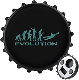 Evolution Goalkeeper Soccer Bottle Opener for Refrigerator Wall Mounted 2 in 1 Stick to Fridge for Easy Storage Decoration