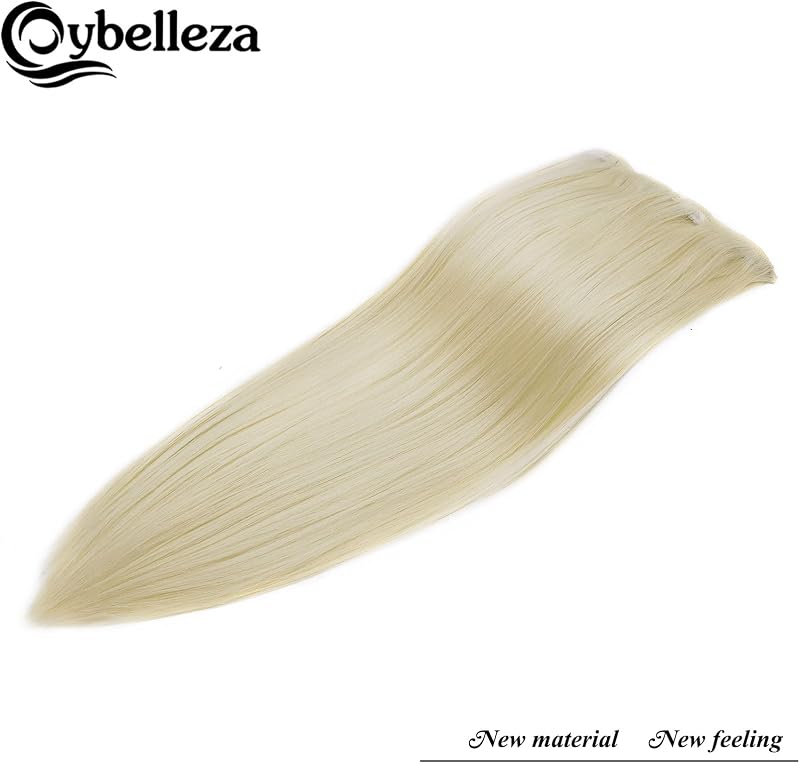 Cybelleza Csatos Hajhosszabbítás - 60 cm Egyenes Műhaj, 8 Részes Dús Hatású Póthaj Szett Világosszőke Színben Nőknek